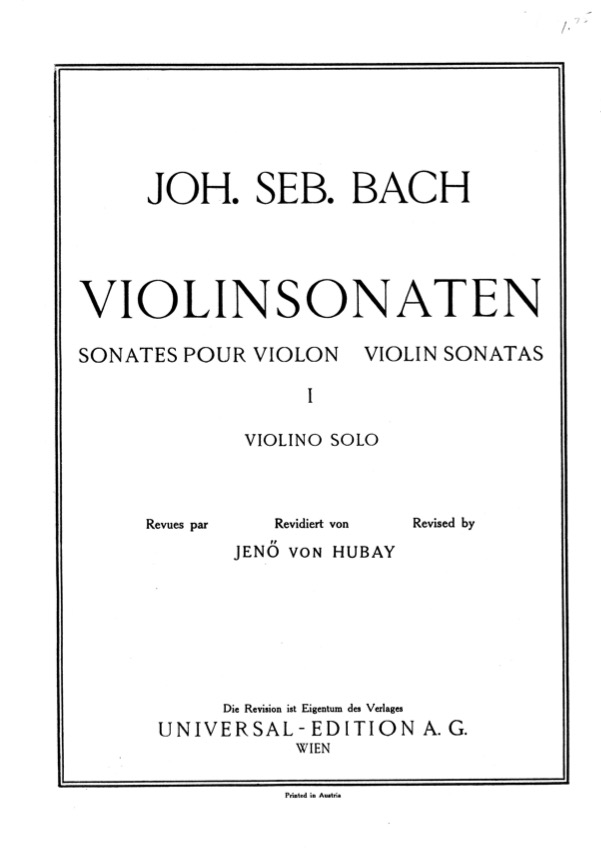 Violinsonaten BWV 1001-1006